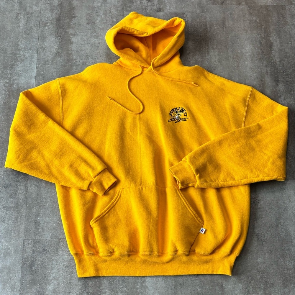 Vintage Russell Hoodie Mens XXL Yellow Baseball